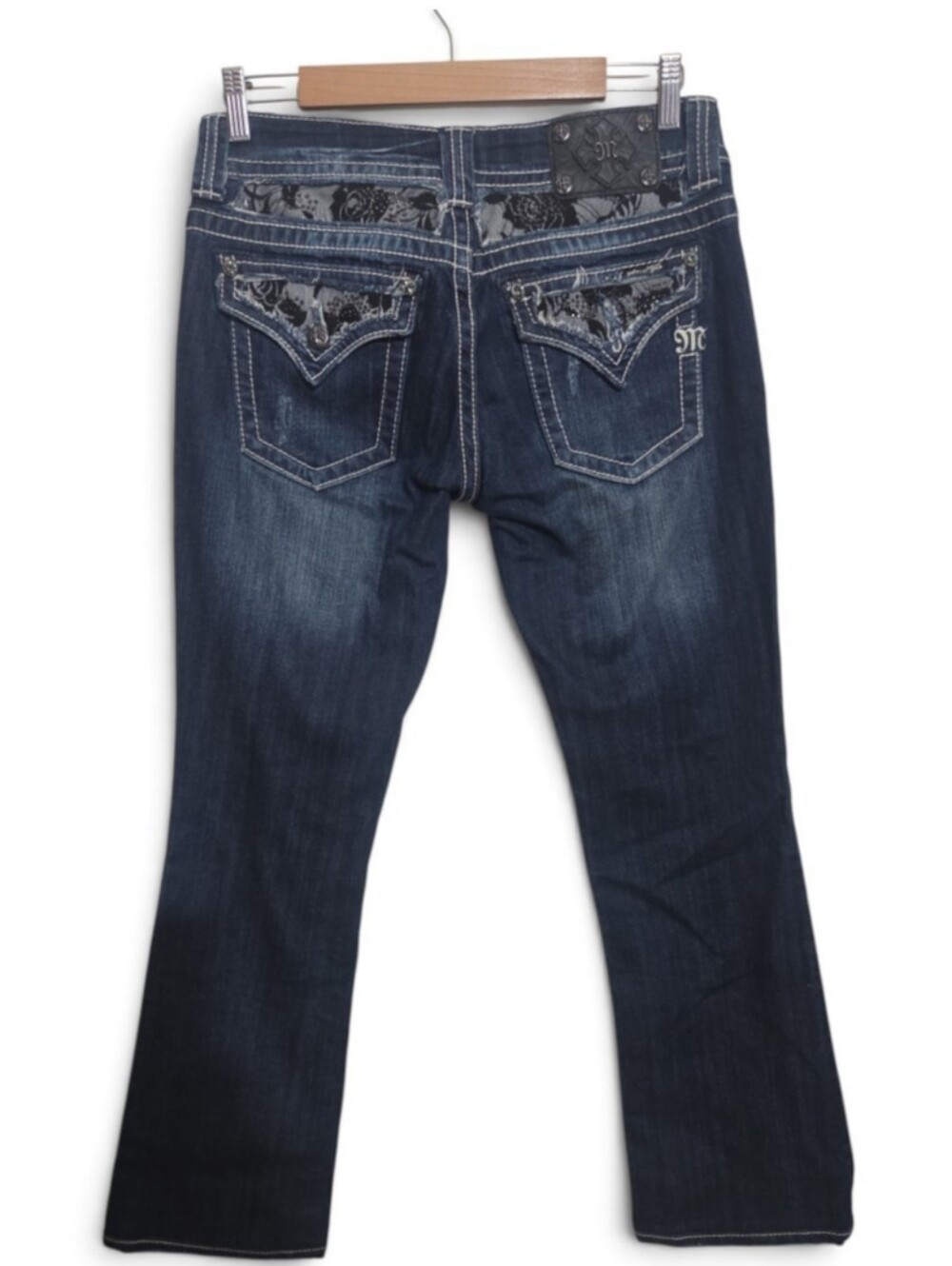 Miss Me Dark Indigo Bootcut Jeans with Embroidered Back Pockets